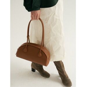 Made in Korea DeMAKER Caramel Harper Bag | Leather Bowling Baguette Bag